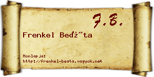 Frenkel Beáta névjegykártya