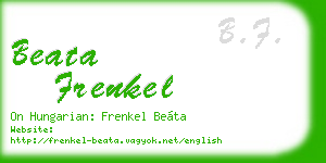 beata frenkel business card